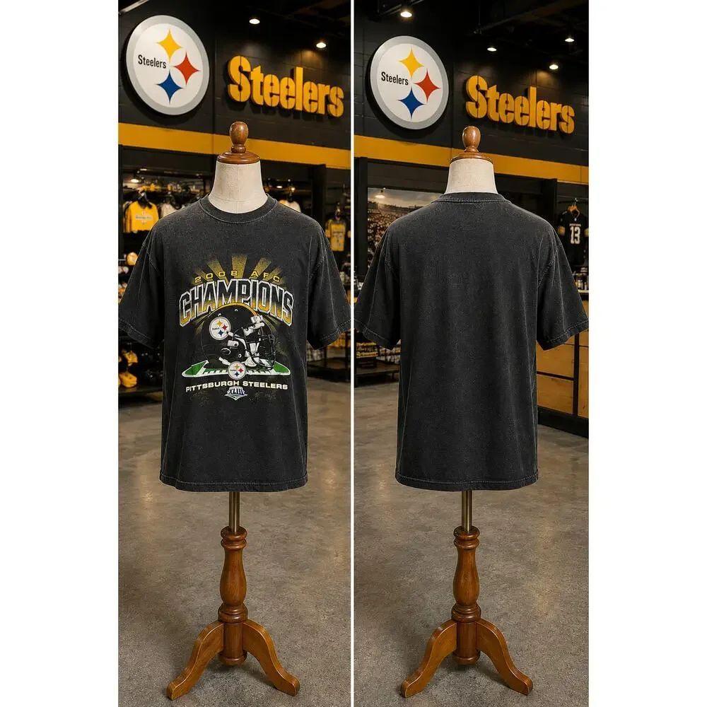 Pittsburgh Steelers 2008 AFC Champions Vintage T-Shirt XL